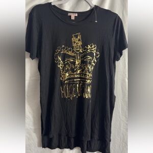 House of Juicy gold crown Black Tee medium
